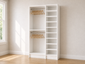 Double Hang (24''W) + 8-Shelf (18''W) Double Tower Closet – 45"W × 96"H × 14"D | White