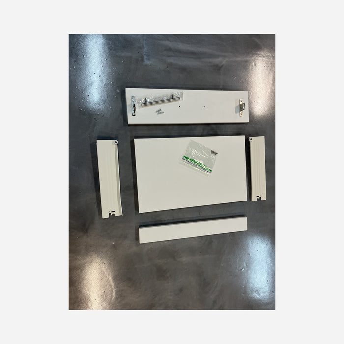 White melamine 5"H drawer kit with full-extension tracks