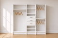 Long Hang (30''W) + Shelves & 3 Drawers (24''W) + Double Hang (24''W) Triple Tower Closet – 81"W × 84"H × 14"D