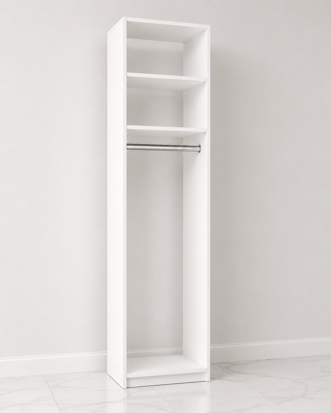 CW Single – 2 Shelves + Long Hang – 84H x 24W x 14D