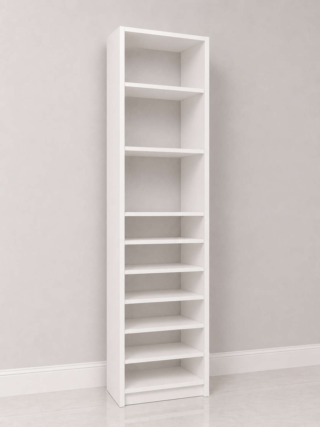 CW Single – 3 Big Shelves + 6 Shoe Shelves –  24W x 84H x 14D