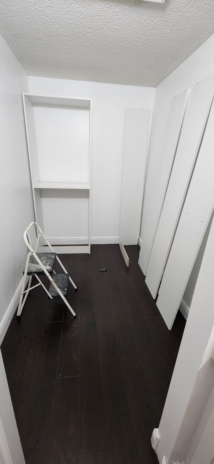 Work-in-progress walk-in closet