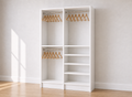Double Hang + Hang & Shelves (30") Double Tower Closet – 57"W × 84"H × 14"D | White