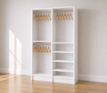 Double Hang + Hang & Shelves (30") Double Tower Closet – 57"W × 96"H × 14"D | White