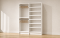 Double Hang + 7-Shelf (30") Double Tower Closet – 57"W × 84"H × 14"D | White