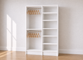 Double Hang + 7-Shelf Double Tower Closet – 51"W × 84"H × 14"D | White
