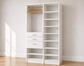 Hang & Drawers (24''W) + 8-Shelf (24''W) Double Tower Closet – 51"W × 96"H × 14"D