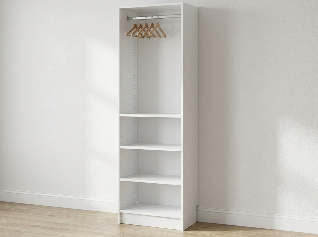 Hang & Shelves Tower – 32"W × 96"H × 14"D | White