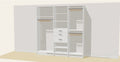 Long Hang (30") + Shelves & Drawers + Double Hang Triple Tower Closet – 81"W × 84"H × 14"D | White