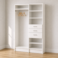 Long Hang + Shelves & Drawers Double Tower Closet – 51"W × 84"H × 14"D | White