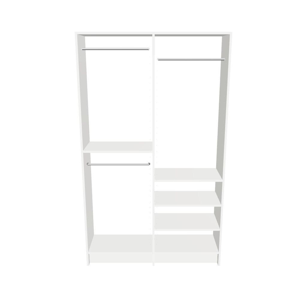 Double Hang (24''W) + Hang & Shelves (24''W) Double Tower Closet – 51"W × 84"H × 14"D
