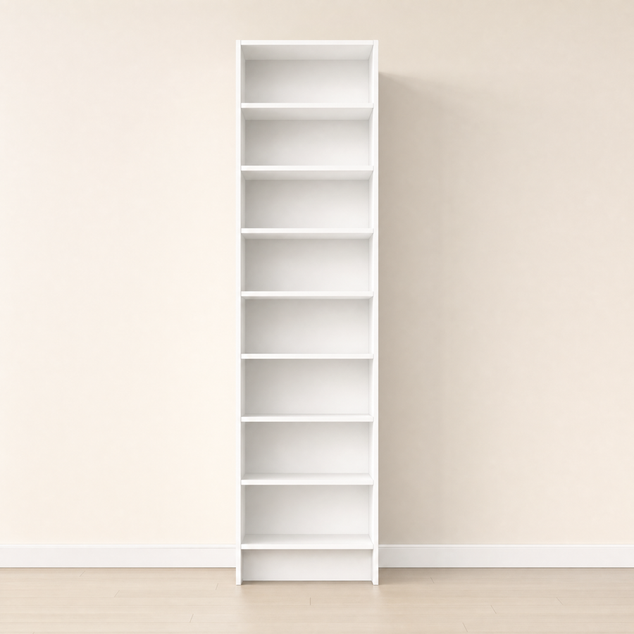 Single narrow closet tower for spaces up to 32 inches wide